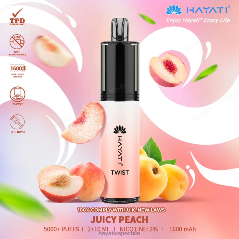 Hayati Twist desechable Durazno jugoso 8404L72 Hayati Santiago