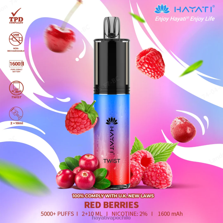 Hayati Twist desechable bayas rojas 8404L79 Hayati Flavour List