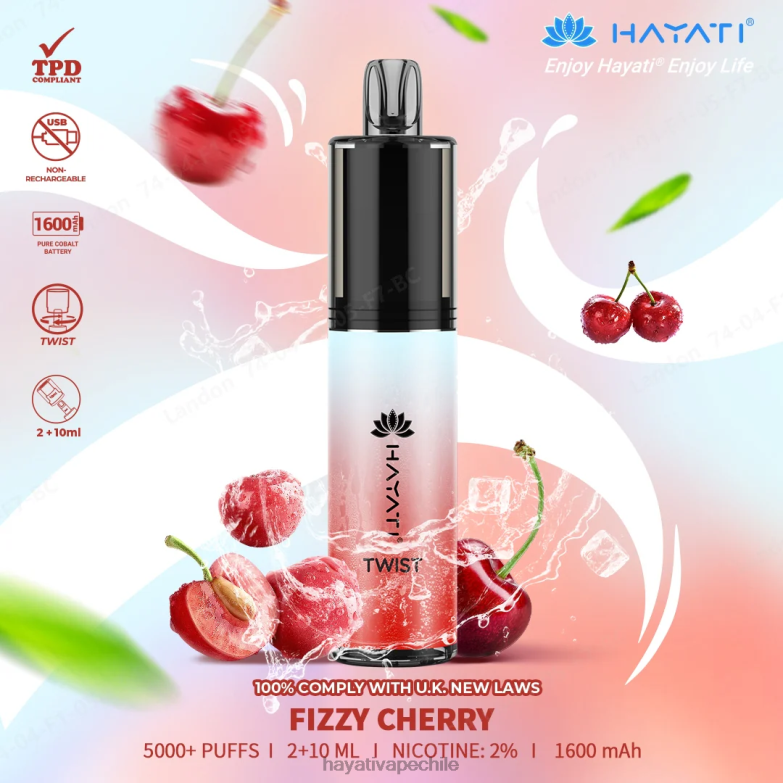 Hayati Twist desechable cereza gaseosa 8404L69 Hayati Flavour List
