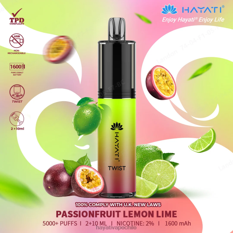 Hayati Twist desechable lima limón maracuyá 8404L78 Hayati Flavours Chile