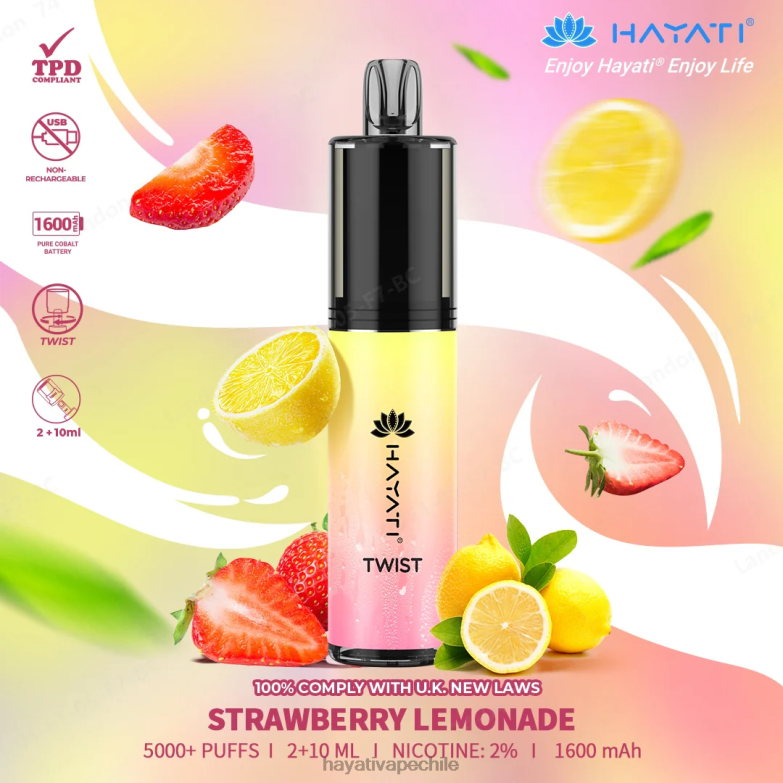 Hayati Twist desechable limonada de fresa 8404L84 Hayati Vape Flavours