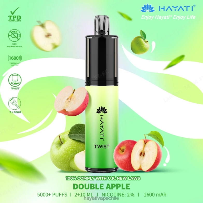 Hayati Twist desechable manzana doble 8404L68 Hayati Flavours Chile