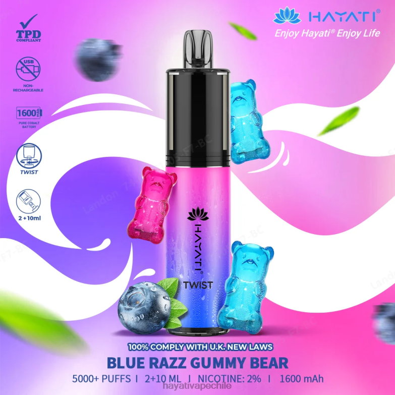 Hayati Twist desechable osito de goma azul razz 8404L64 Hayati Vape Flavours