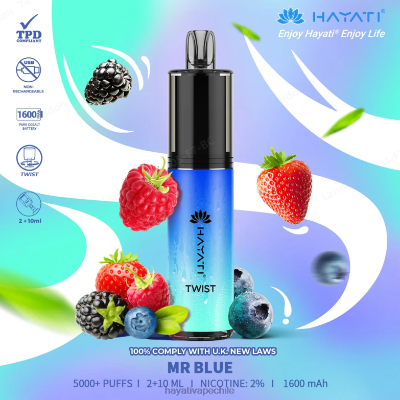 Hayati Twist desechable señor azul 8404L77 Hayati Vape Review