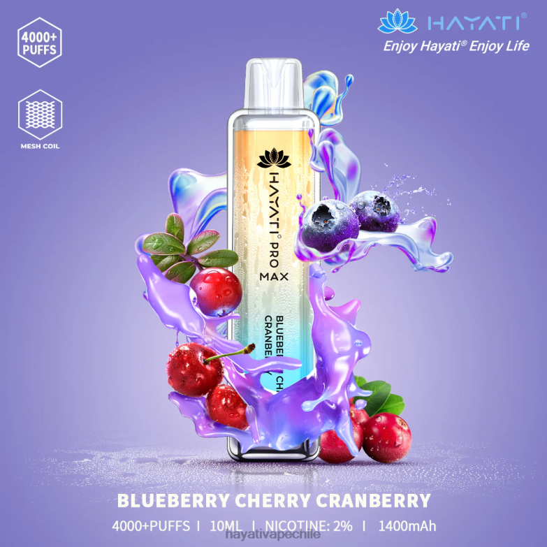 Hayati Pro Max desechable arándano cereza arándano 8404L97 Hayati Vape Review