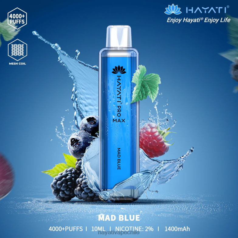 Hayati Pro Max desechable azul loco 8404L110 Hayati Flavour Vapes
