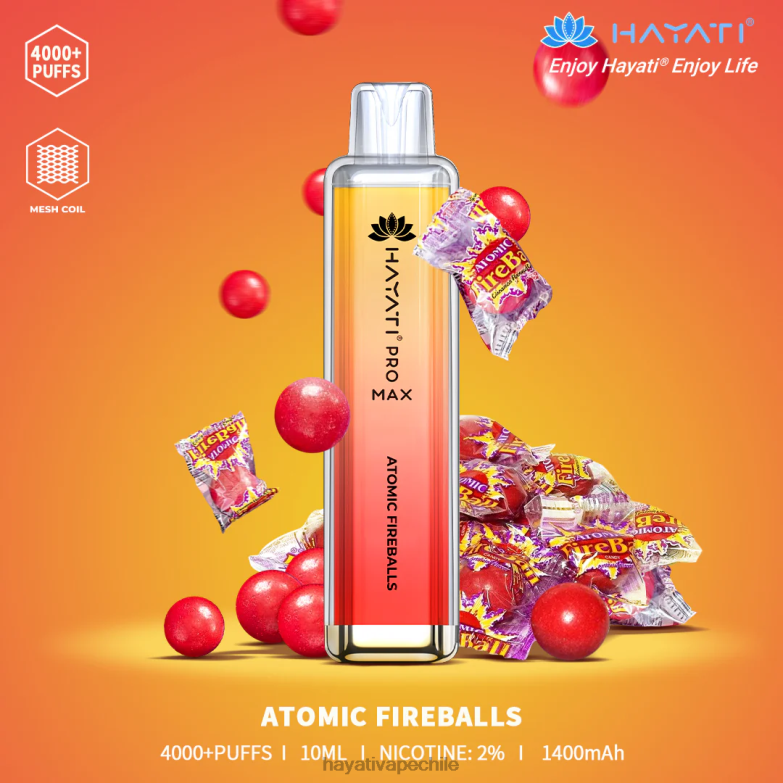Hayati Pro Max desechable bola de fuego atómica 8404L89 Hayati Flavour List