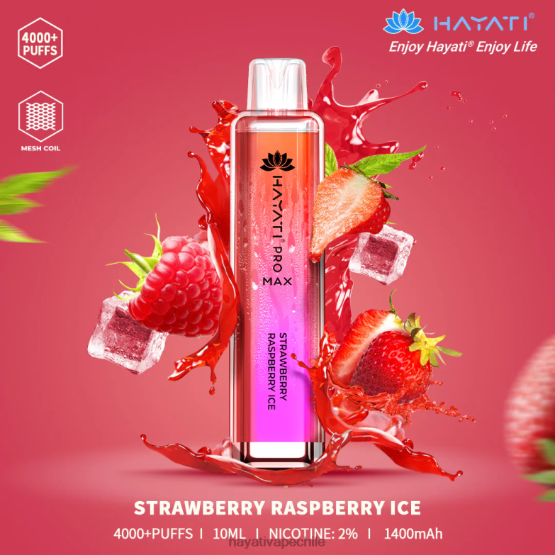 Hayati Pro Max desechable hielo de fresa y frambuesa 8404L122 Hayati Santiago