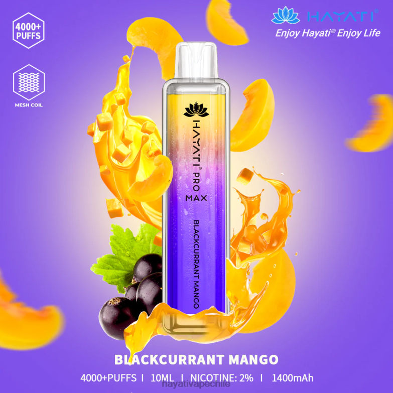 Hayati Pro Max desechable mango de grosella negra 8404L92 Hayati Santiago
