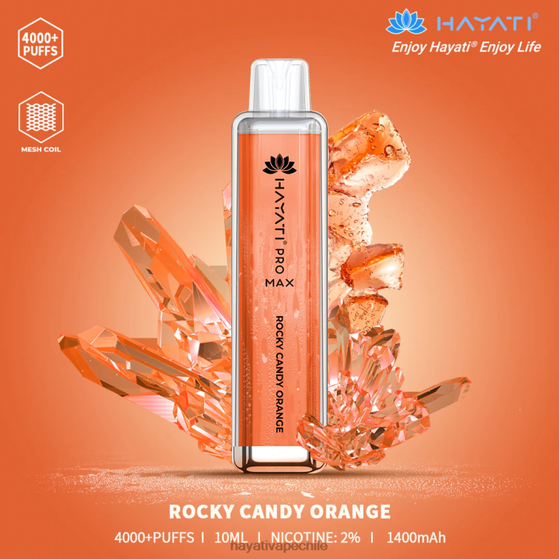 Hayati Pro Max desechable naranja caramelo rocoso 8404L118 Hayati Flavours Chile
