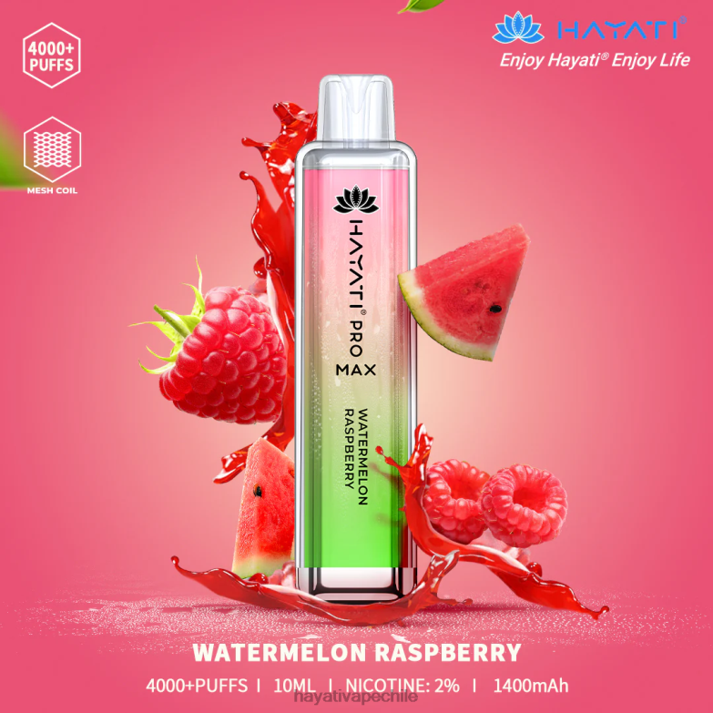 Hayati Pro Max desechable sandia frambuesa 8404L143 Hayati Vape Chile