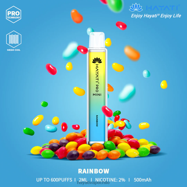 Hayati Pro Mini desechable arcoíris 8404L19 Hayati Flavour List