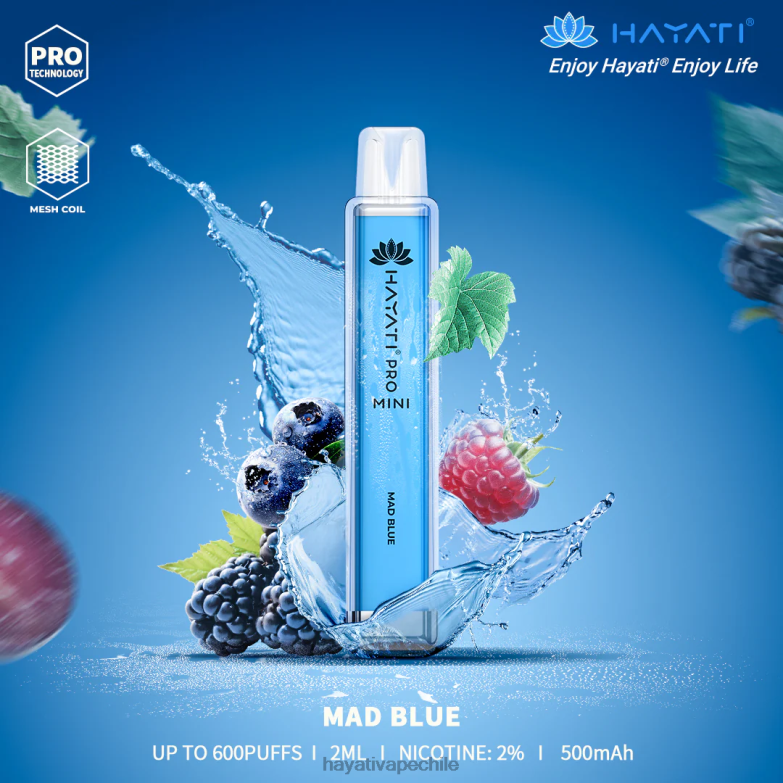 Hayati Pro Mini desechable azul loco 8404L15 Hayati Vape Liquid