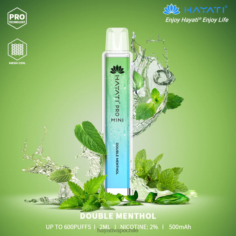 Hayati Pro Mini desechable doble mentol 8404L8 Hayati Flavours Chile