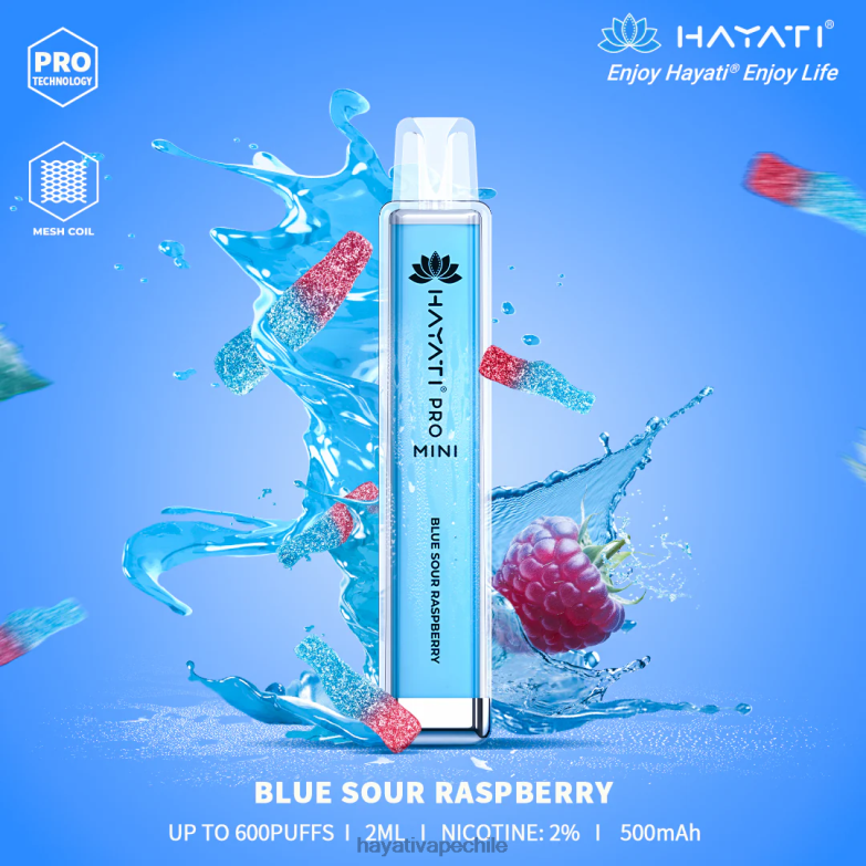 Hayati Pro Mini desechable frambuesa agria azul 8404L4 Hayati Vape Flavours