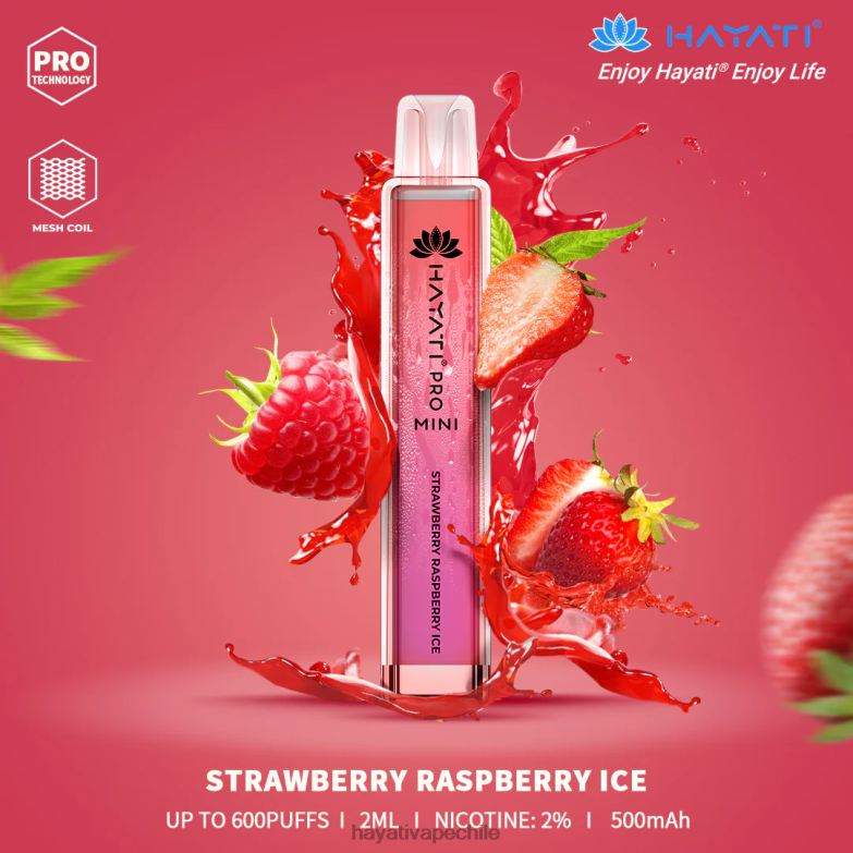 Hayati Pro Mini desechable hielo de fresa y frambuesa 8404L22 Hayati Santiago