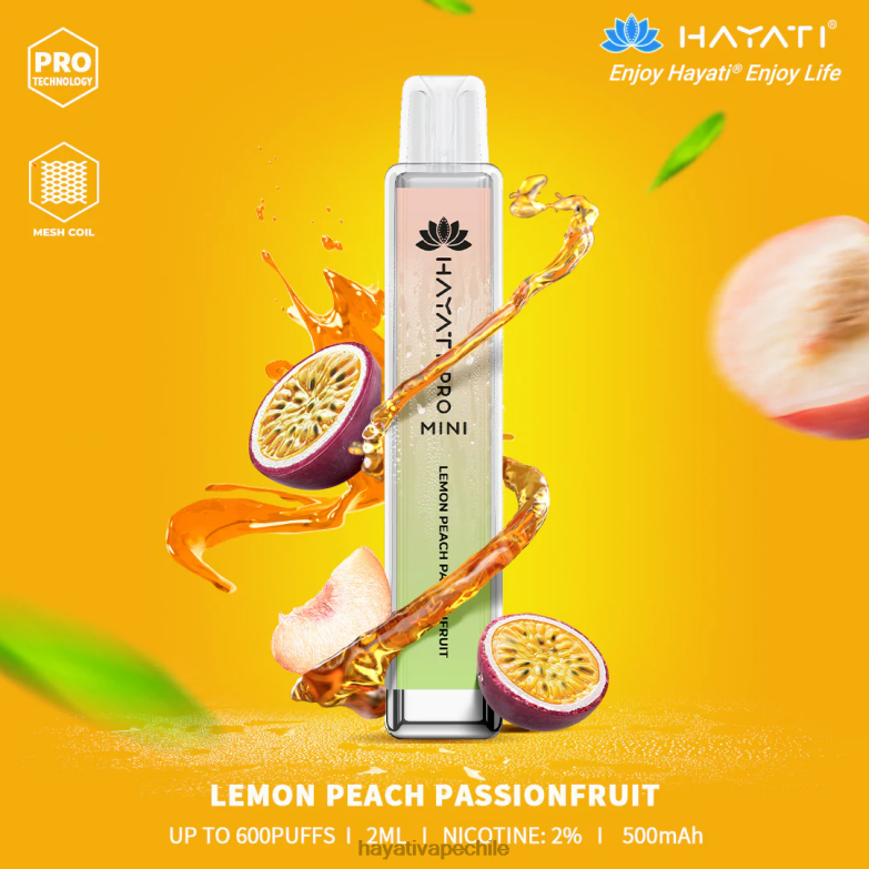 Hayati Pro Mini desechable maracuyá melocotón limón 8404L28 Hayati Flavours Chile