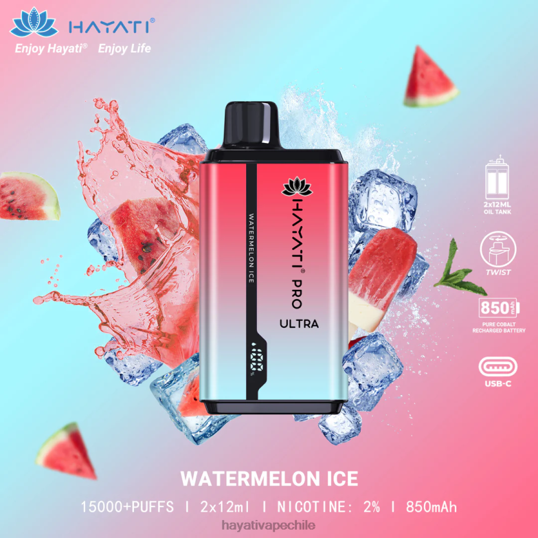 Hayati Pro Ultra desechables 15000 inhalaciones hielo de sandia 8404L214 Hayati Vape Flavours