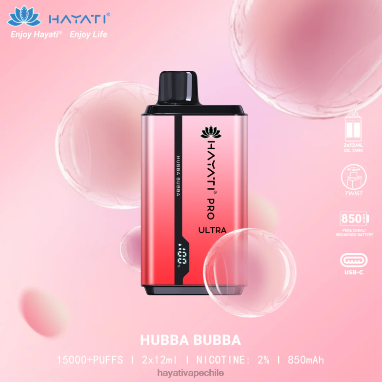 Hayati Pro Ultra desechables 15000 inhalaciones hubba bubba 8404L201 Hayati Chile