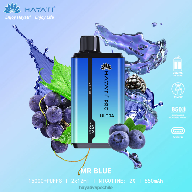 Hayati Pro Ultra desechables 15000 inhalaciones señor azul 8404L207 Hayati Vape Review