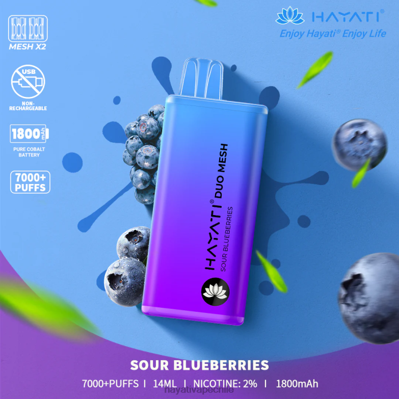 Hayati Duo Mesh desechable arándanos agrios 8404L189 Hayati Flavour List