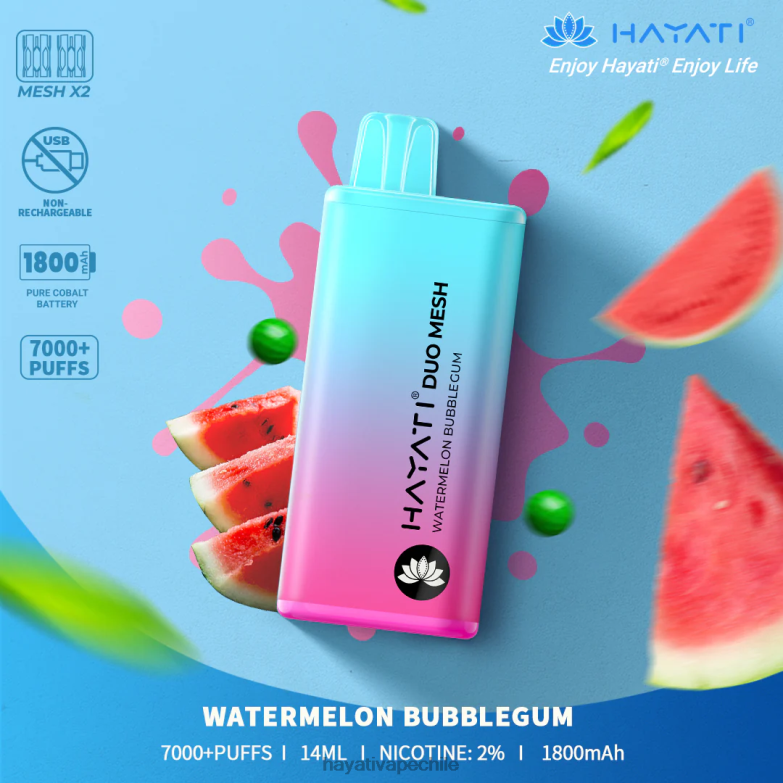 Hayati Duo Mesh desechable chicle de sandía 8404L185 Hayati Vape Liquid