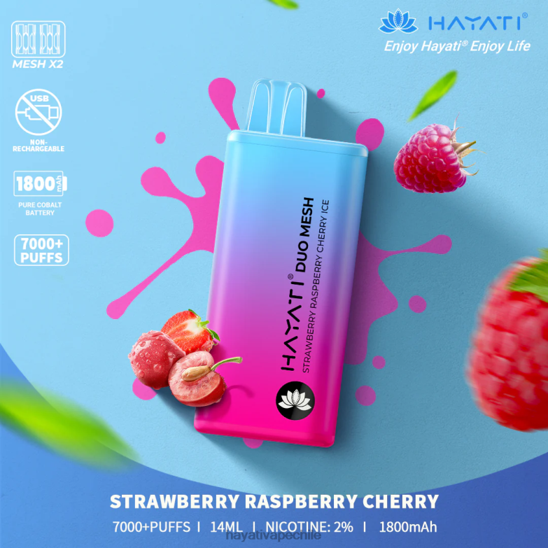 Hayati Duo Mesh desechable fresa frambuesa cereza hielo 8404L182 Hayati Santiago