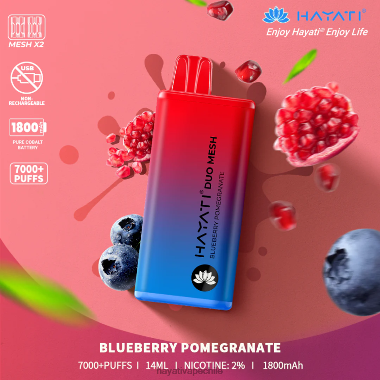 Hayati Duo Mesh desechable granada de arándanos 8404L186 Hayati Vape Near Me