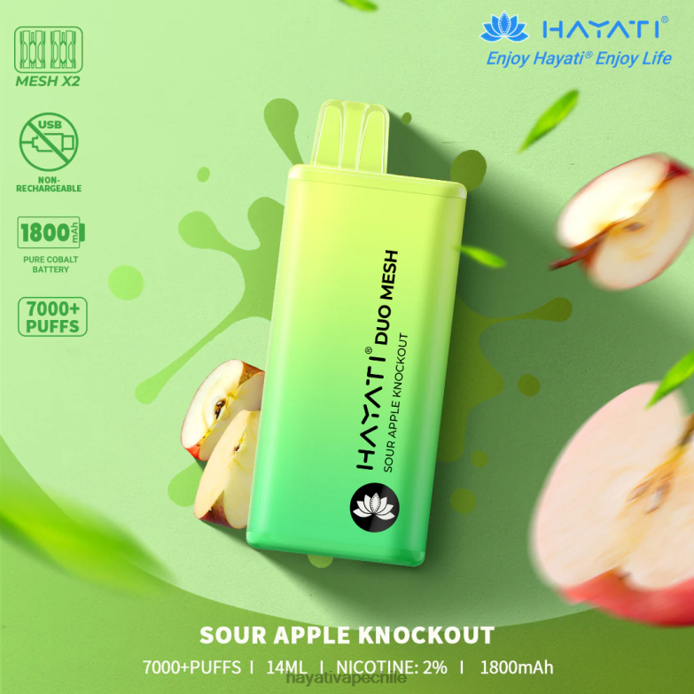 Hayati Duo Mesh desechable knockout de manzana agria 8404L180 Hayati Flavour Vapes