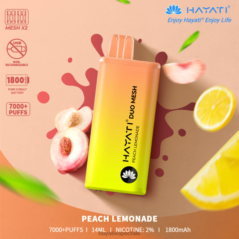 Hayati Duo Mesh desechable limonada de durazno 8404L175 Hayati Vape Liquid