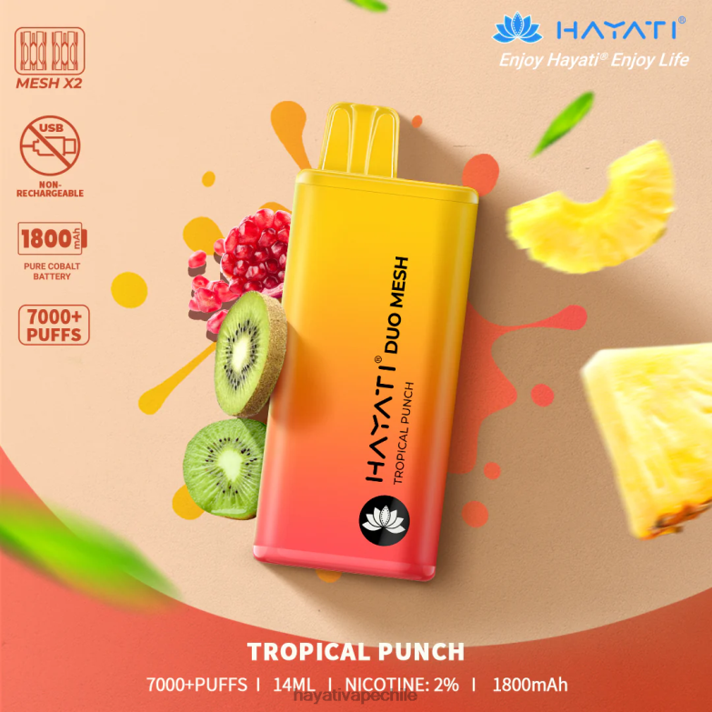 Hayati Duo Mesh desechable ponche tropical 8404L184 Hayati Vape Flavours