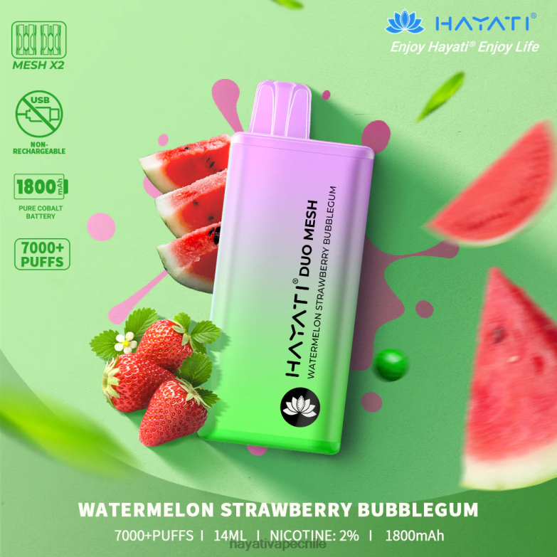 Hayati Duo Mesh desechable sandía fresa chicle 8404L192 Hayati Santiago