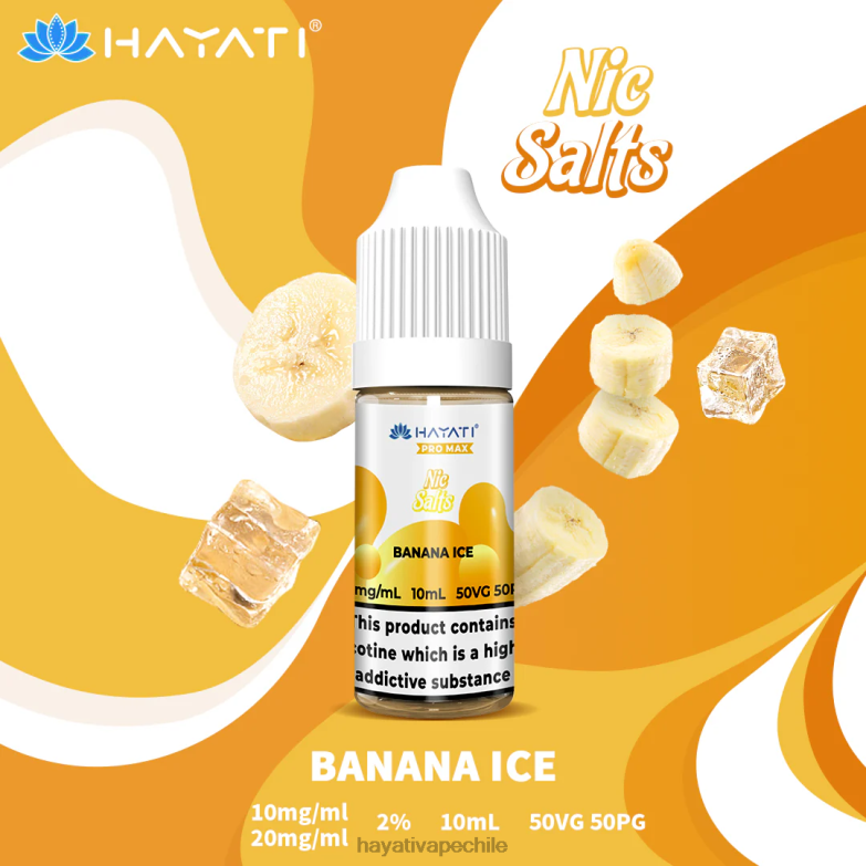 Hayati Pro Max sales de nic hielo de plátano 8404L230 Hayati Flavour Vapes