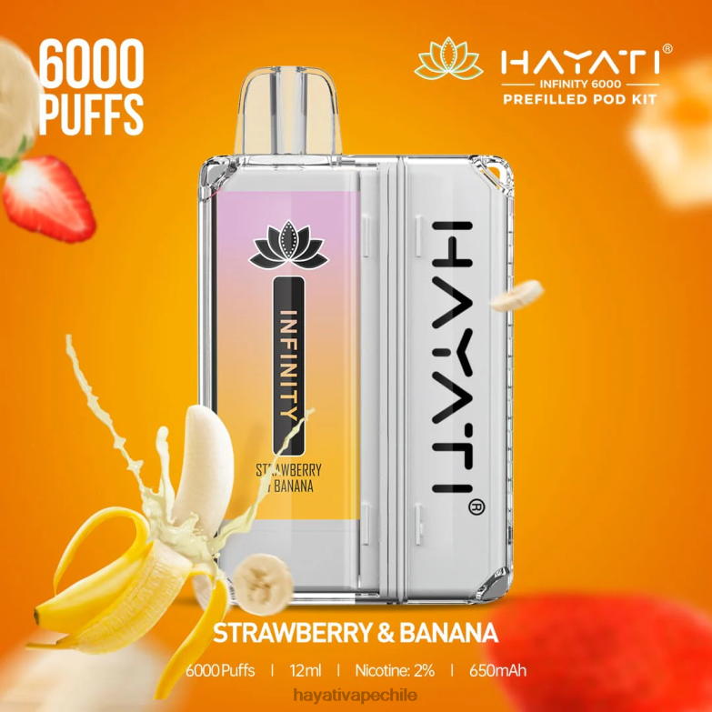 Hayati Infinity 6000 kits de cápsulas Fresa plátano 8404L159 Hayati Flavour List