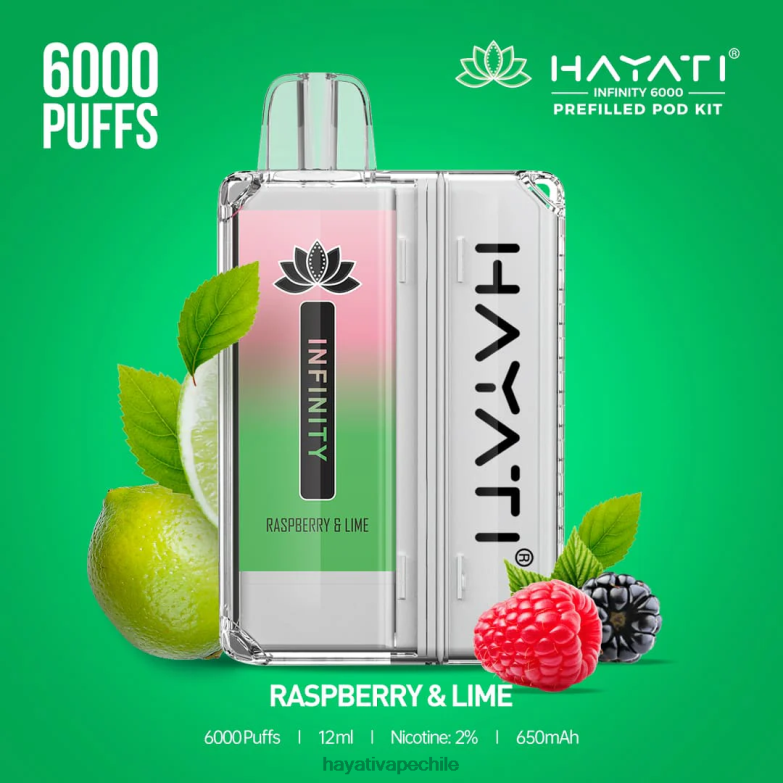 Hayati Infinity 6000 kits de cápsulas frambuesa y lima 8404L157 Hayati Vape Review