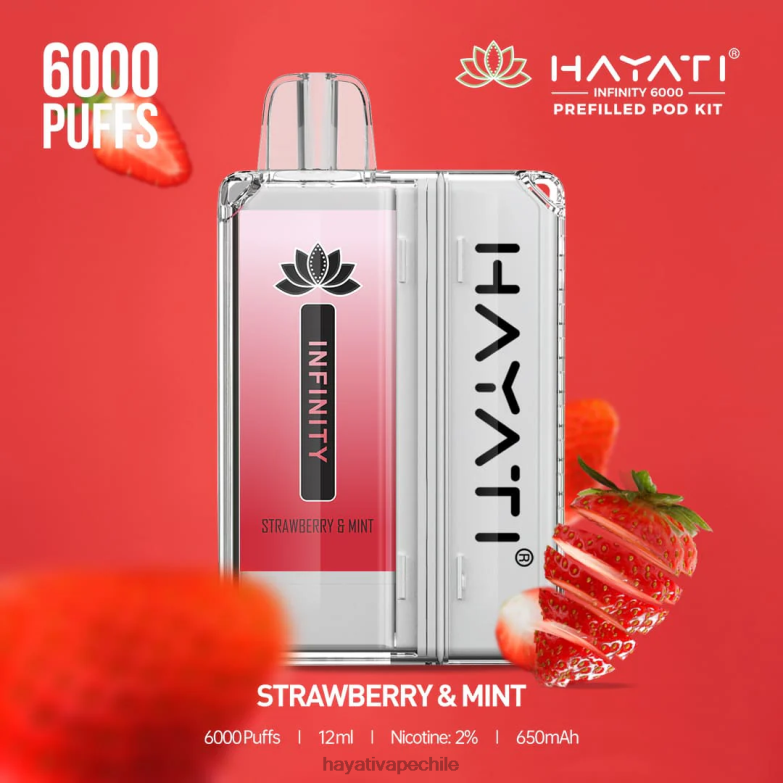 Hayati Infinity 6000 kits de cápsulas fresa y menta 8404L160 Hayati Flavour Vapes