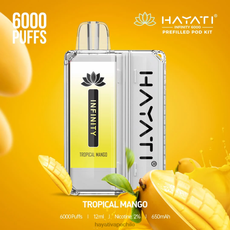 Hayati Infinity 6000 kits de cápsulas mango tropical 8404L163 Hayati Vape Chile