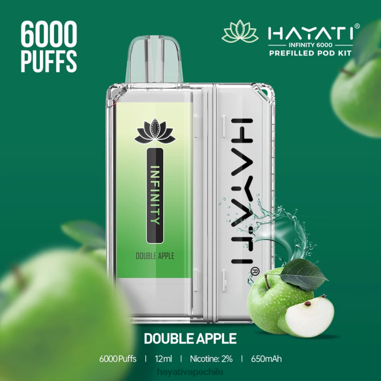 Hayati Infinity 6000 kits de cápsulas manzana doble 8404L146 Hayati Vape Near Me