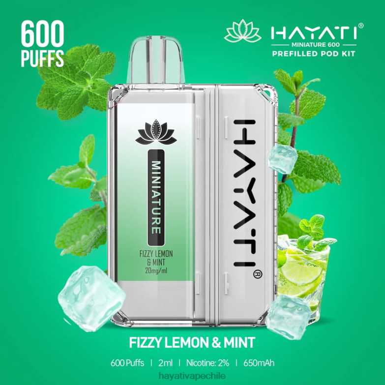 Hayati Miniature kits de 600 cápsulas limón y menta gaseosos 8404L33 Hayati Vape Chile
