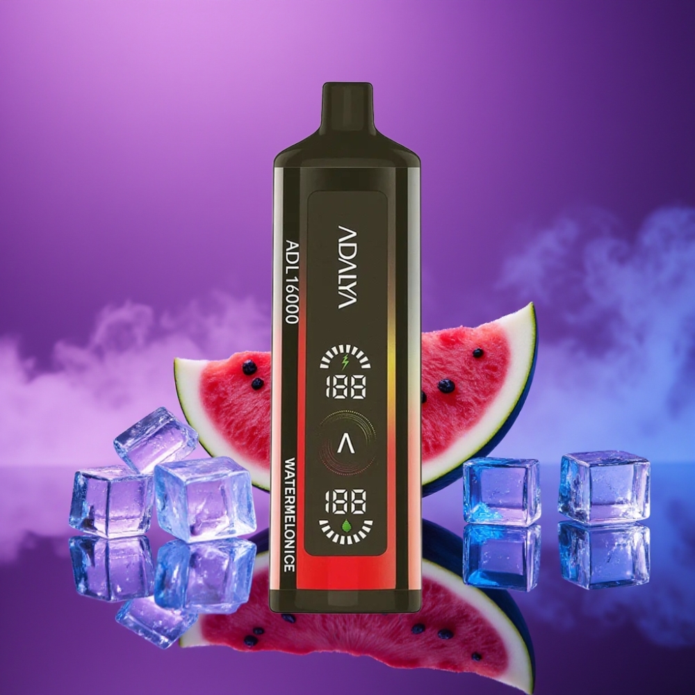 Adalya ADL 16000 PRO Puffs Desechable Vape Sandía Helada Pantalla Digital USB-C 25ml