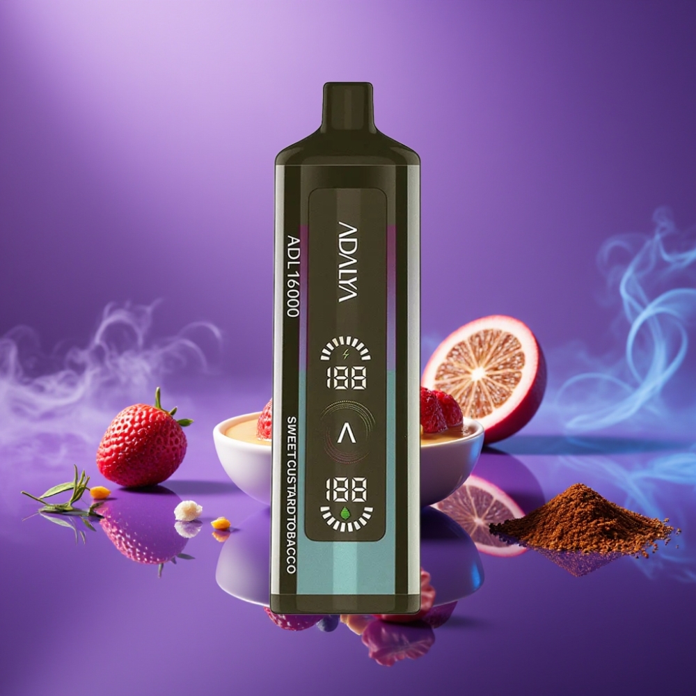 Adalya ADL 16000 PRO Puffs Vape Desechable Dulce Crema de Tabaco Pantalla Digital USB-C
