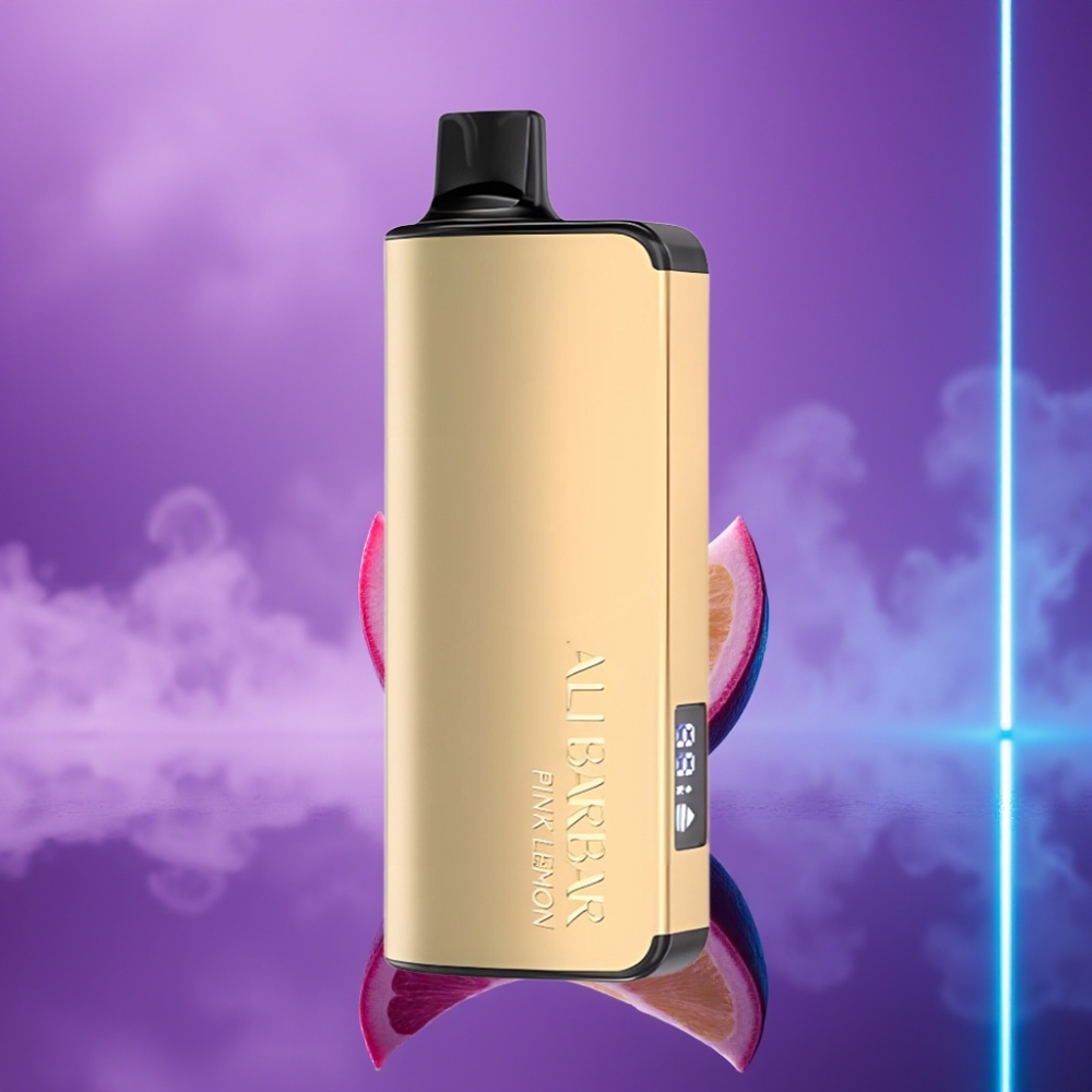 Alibarbar Ingot 9000 Puffs Vape Desechable Limón Rosa 22ml 2350mah LED 1.2 Ohm