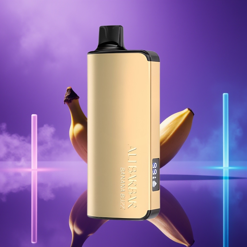 Alibarbar Ingot 9000 Puffs Vape Desechable Plátano Energizante 22ml 2350mAh LED