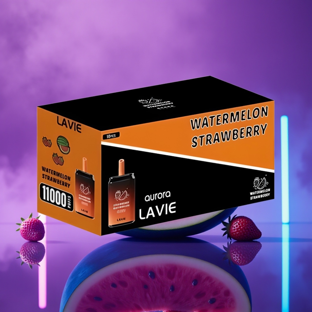 LAVIE Aurora 11000 Puffs Desechable Vape Fresa Sandía Tipo C Recargable 22ML