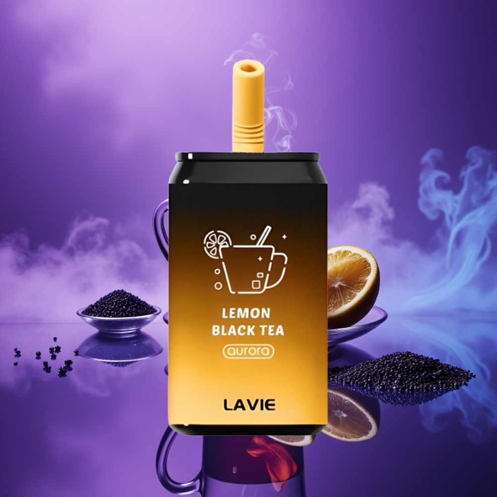 LAVIE Aurora 11000 Puffs Vape Desechable Té Negro Limón Recargable Tipo C 22ML 650mAh