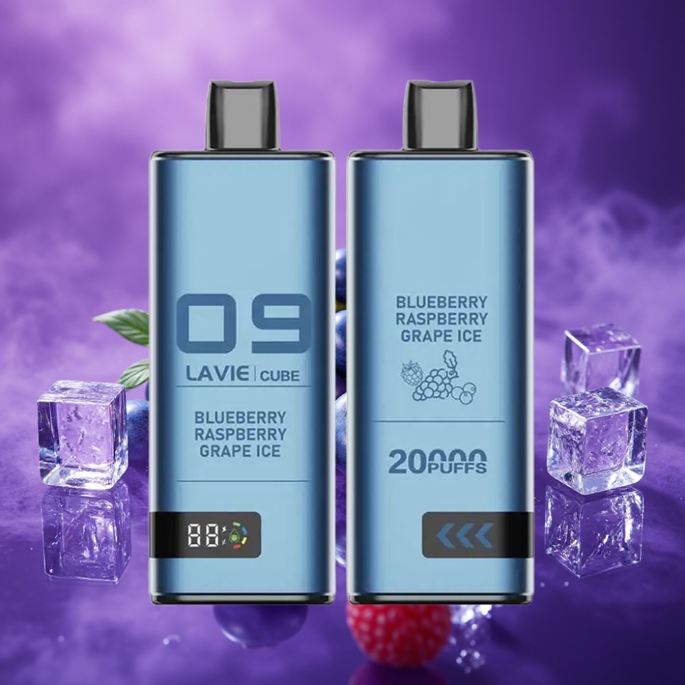Lavie Cube 20000 Puffs Desechable Vape Arándano Frambuesa Uva Hielo Nic Sal 2% 5% 28ML 600mAh Tipo C