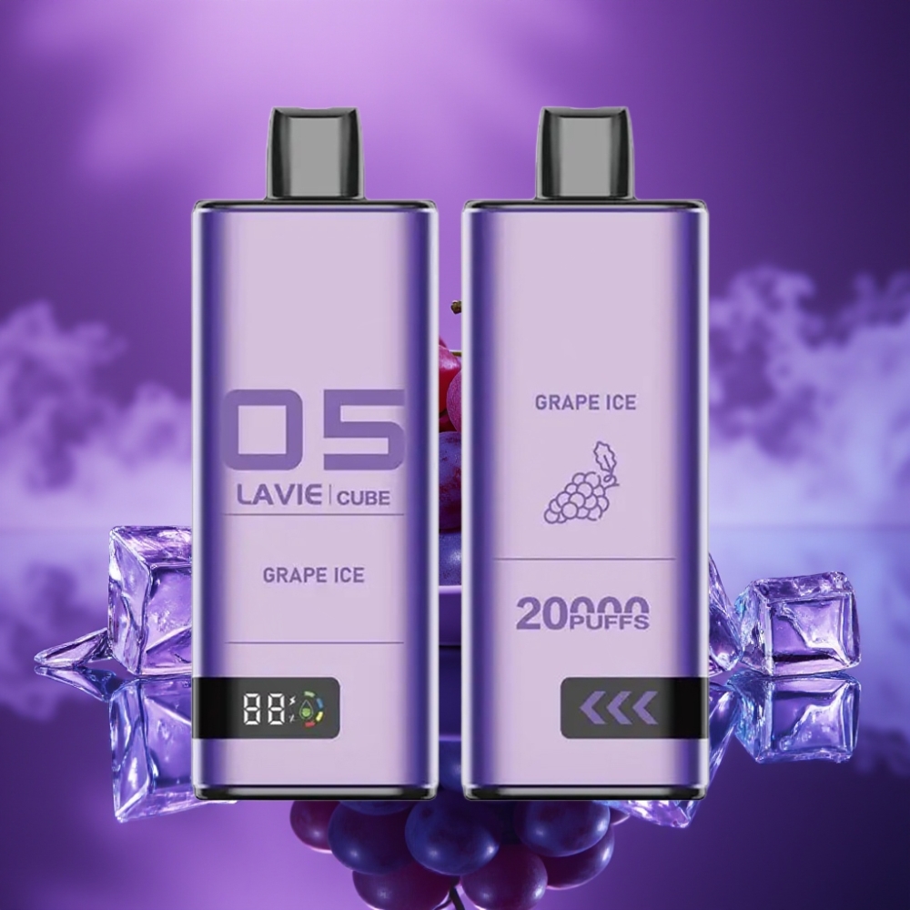 Lavie Cube 20000 Puffs Desechable Vape Helado de Uva 2%/5% Nic Sal 28mL 600mAh Tipo C