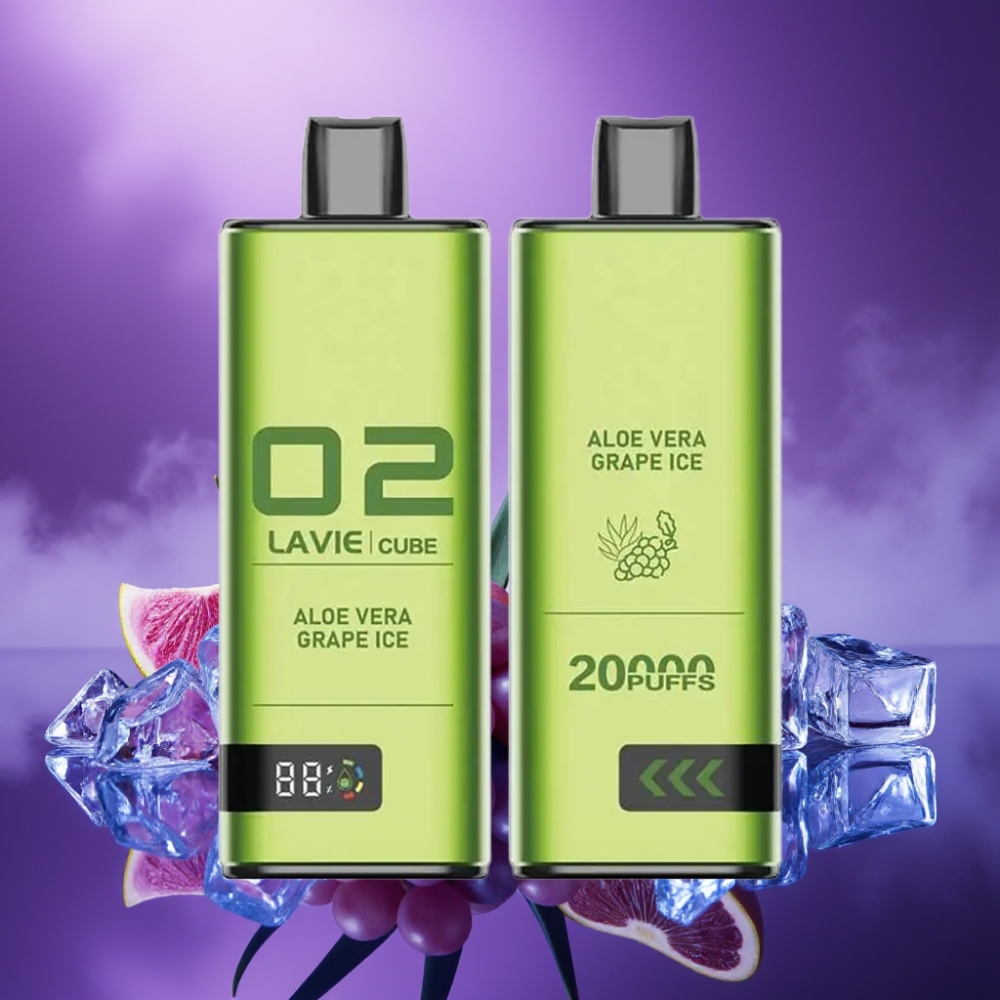 Lavie Cube 20000 Puffs Desechable Vape Sábila Uva Hielo 28ML 5% 600mAh Tipo C