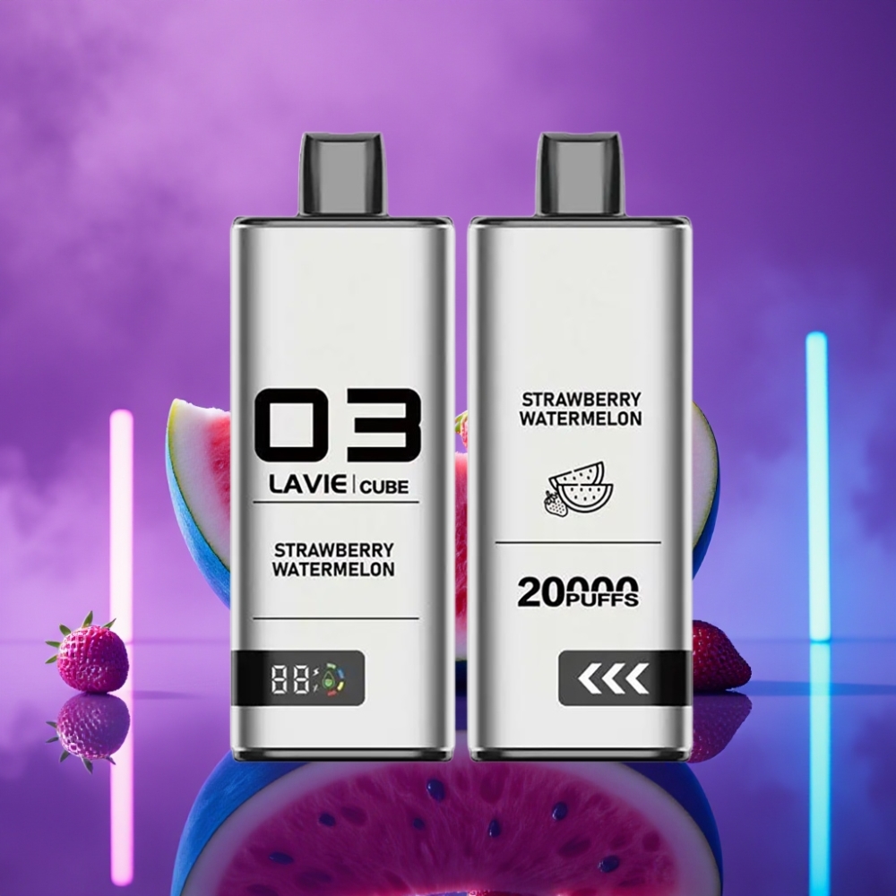 Lavie Cube 20000 Puffs Vape Desechable Fresa Sandía Nic Sal 2%/5% 28mL 600mAh Type C