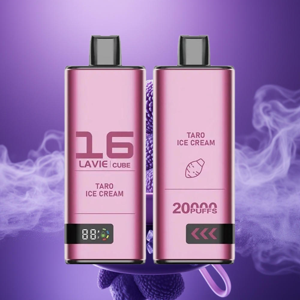 Lavie Cube 20000 Puffs Vape Desechable Helado de Taro Tipo C 600mAh 28ML